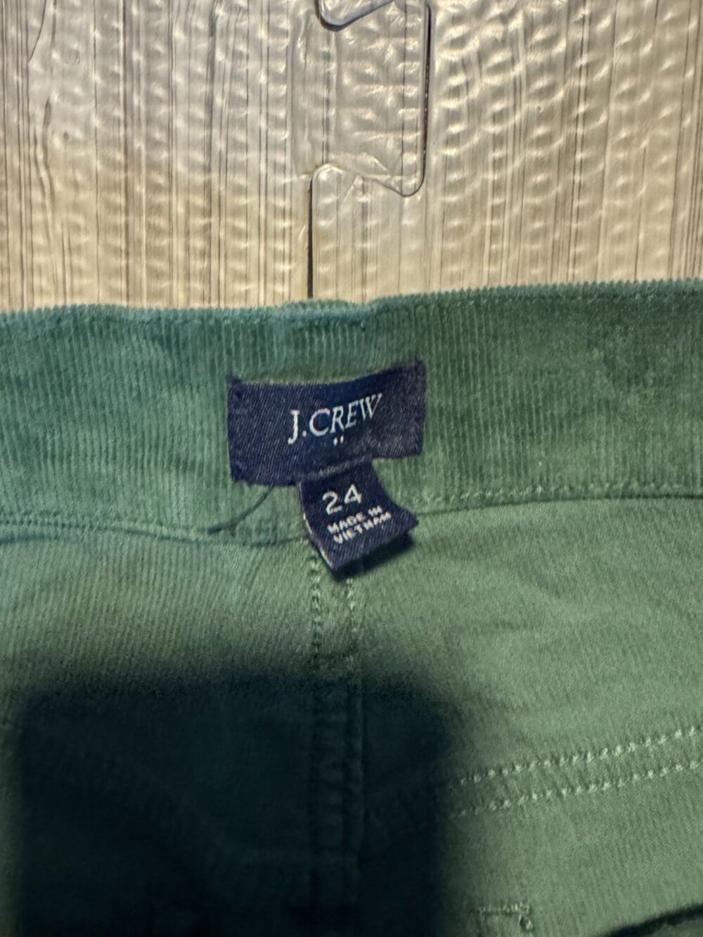 J.Crew Women's Green Corduroy Full-Length Essential Straight Pant - Picture 2 of 3
